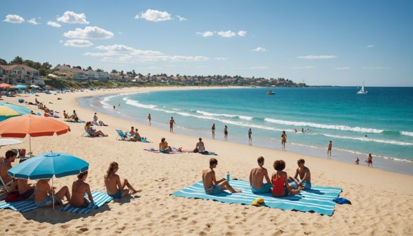 Farniente et baignade sur la grande plage