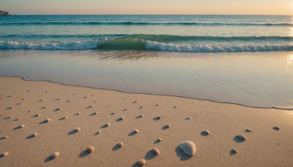 Sable fin et vagues de la Méditerranée